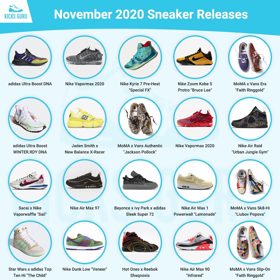 Top 20 November 2020 New Sneaker Releases