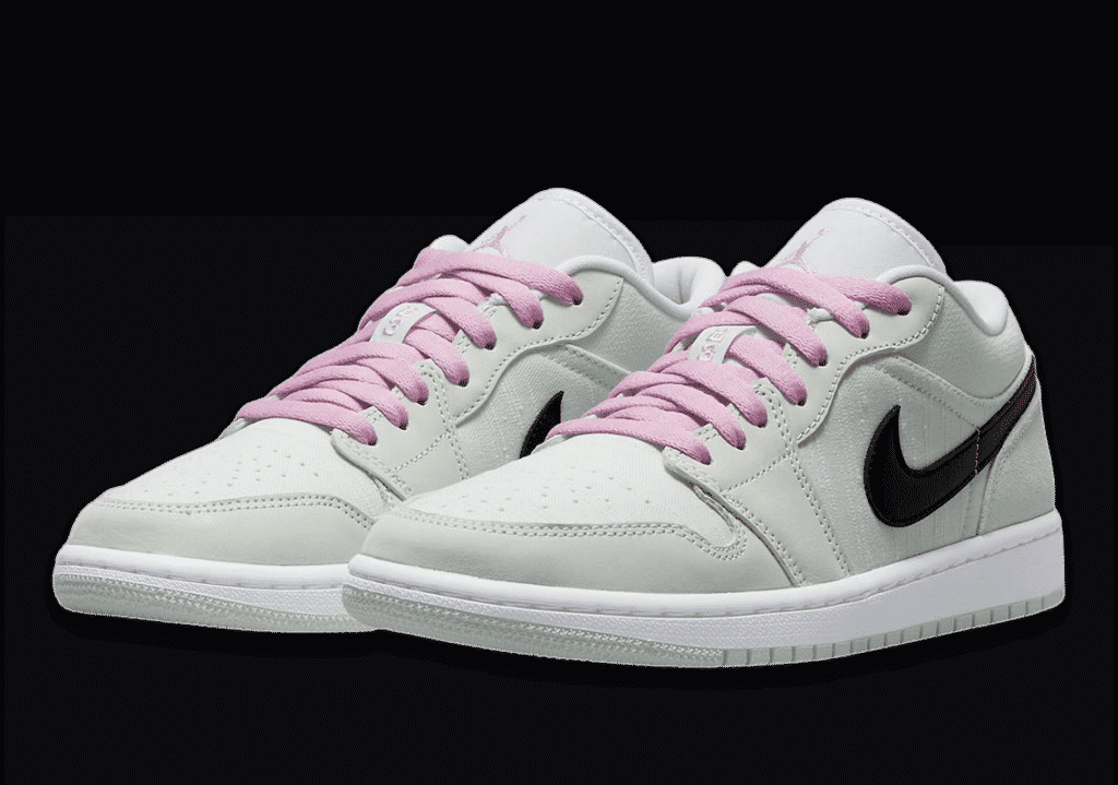 green air jordans with pink laces