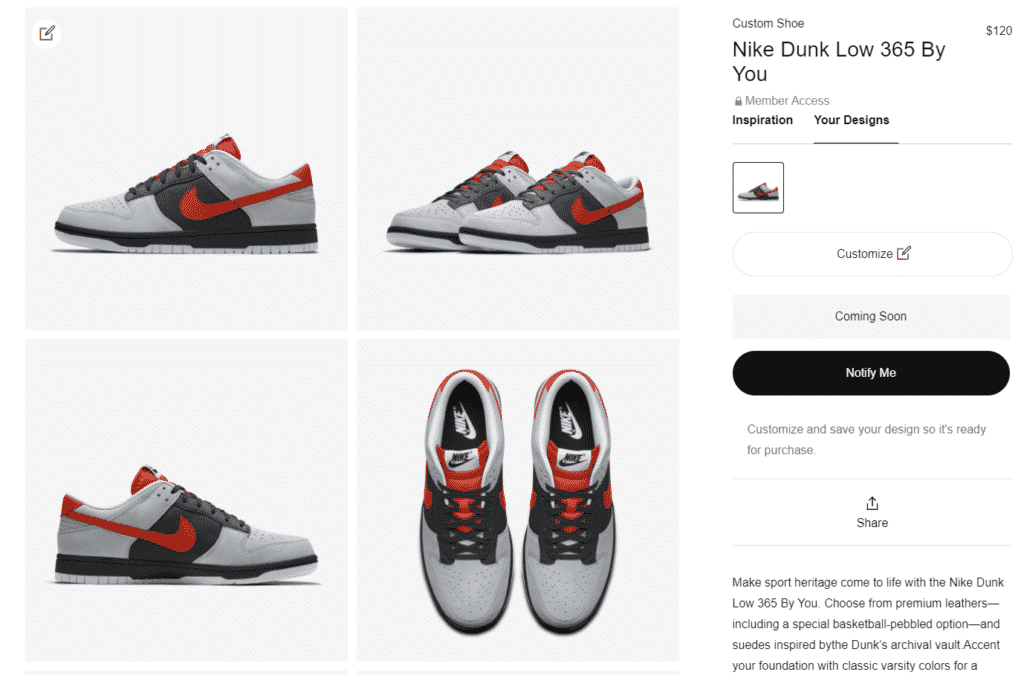 Nike Dunk Low 365 By You- Create Your Own Nike Dunk Lows