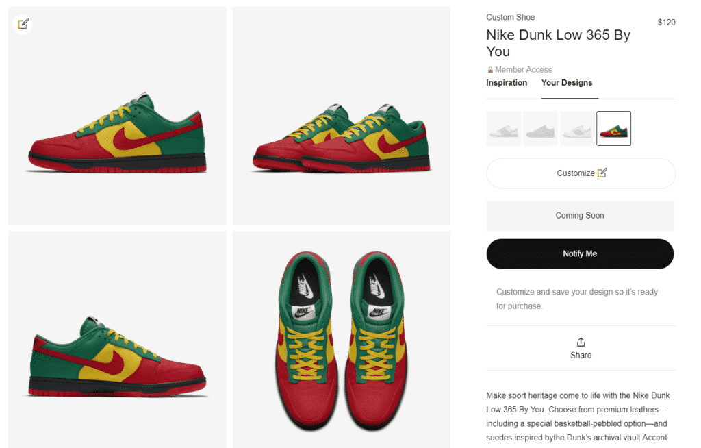 Nike Dunk Low 365 By You- Create Your Own Nike Dunk Lows