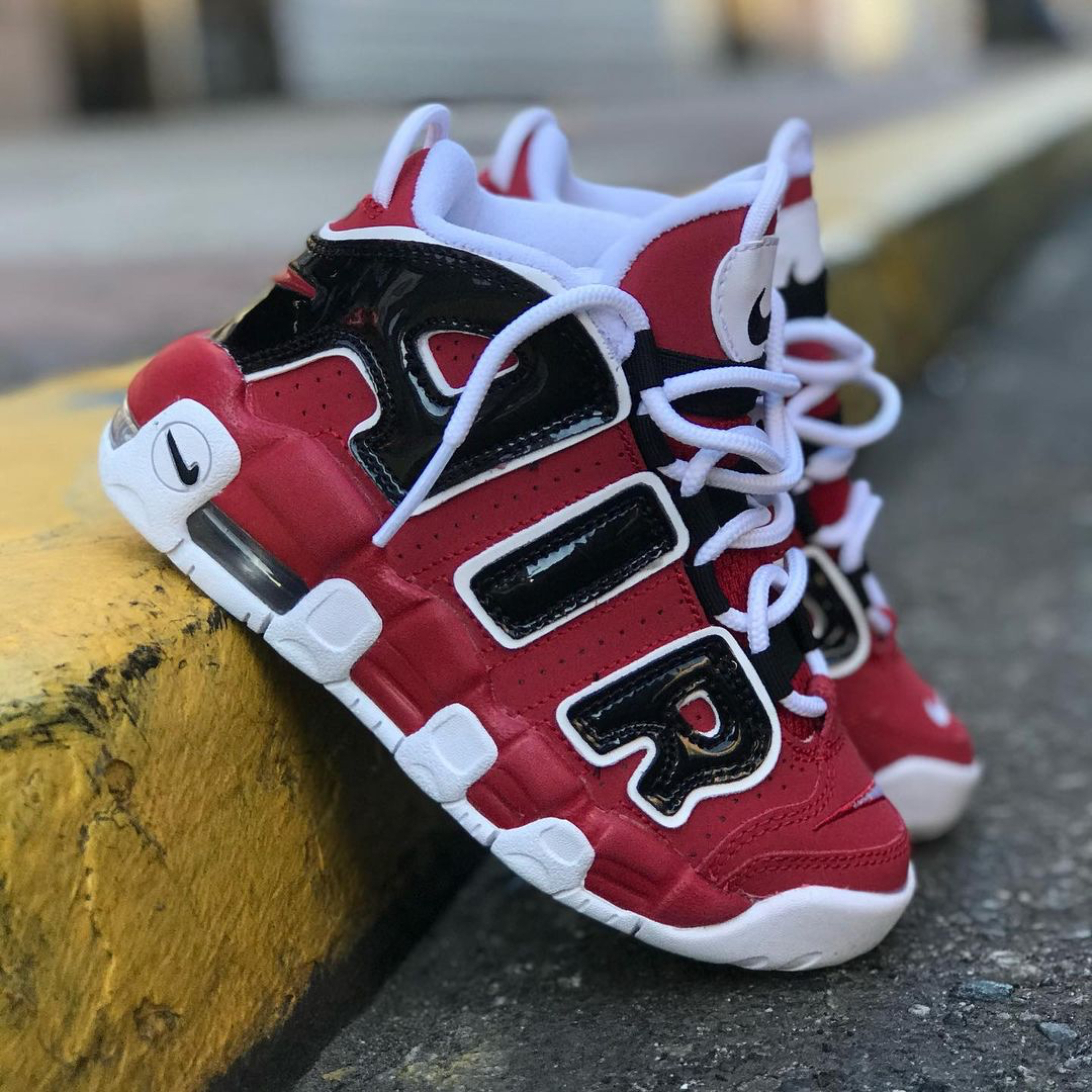 The Nike Air More Uptempo Black and Varsity Red Makes a Comeback