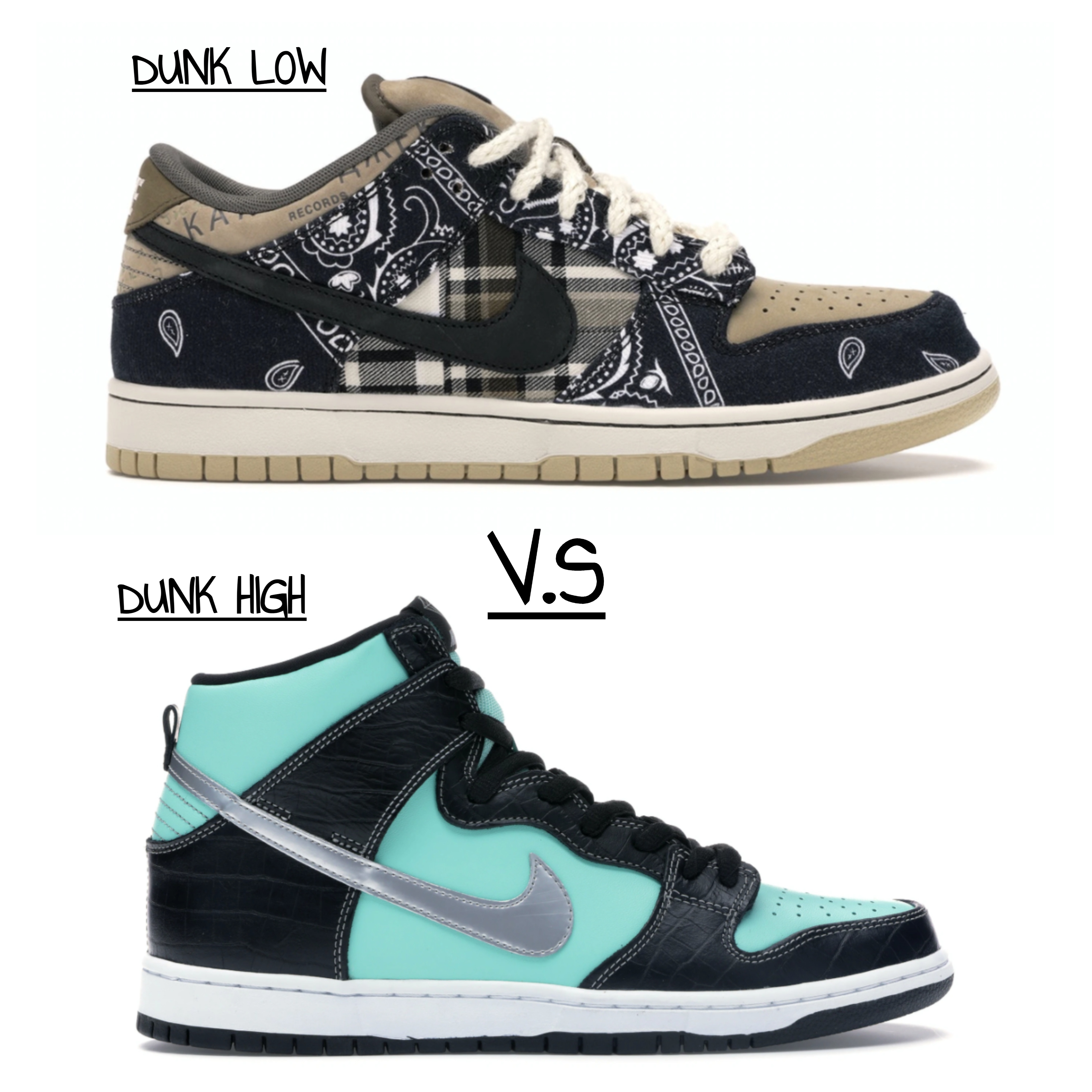 Nike dunk low vs Nike dunk high